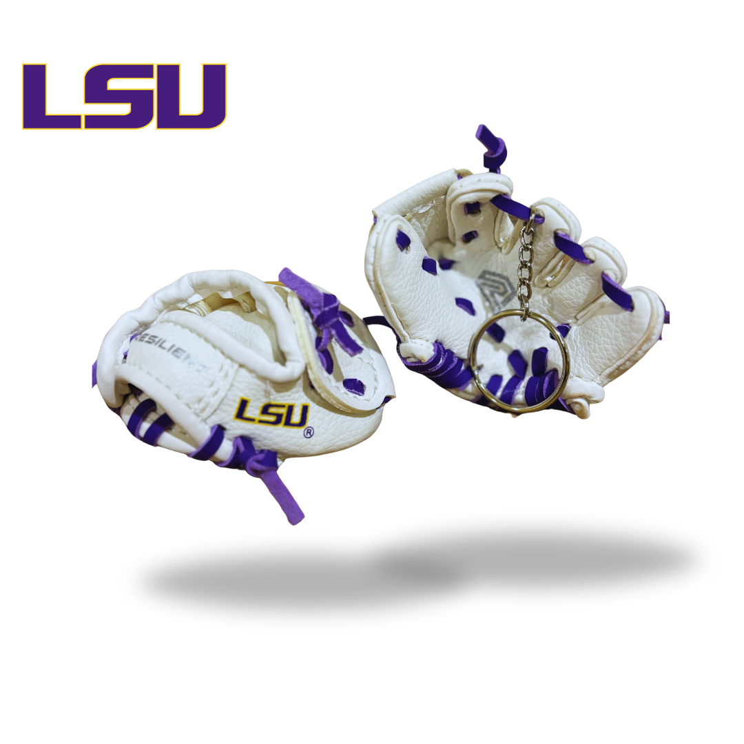 LSU mini glove keychain