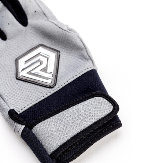 Youth Fastpitch Batting Gloves - Grey and Black