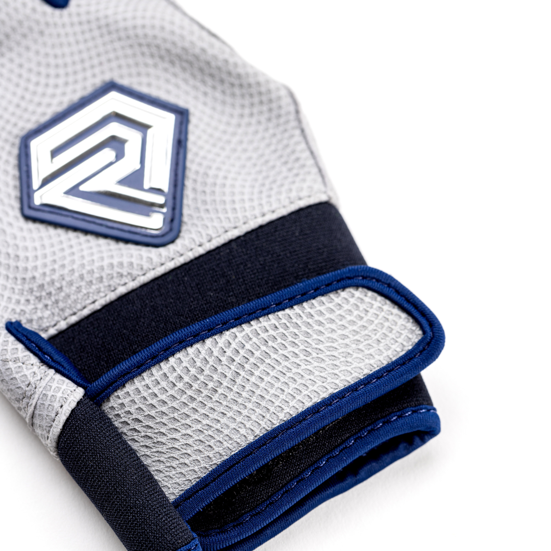 Youth Fastpitch Batting Gloves - Grey and Navy Blue