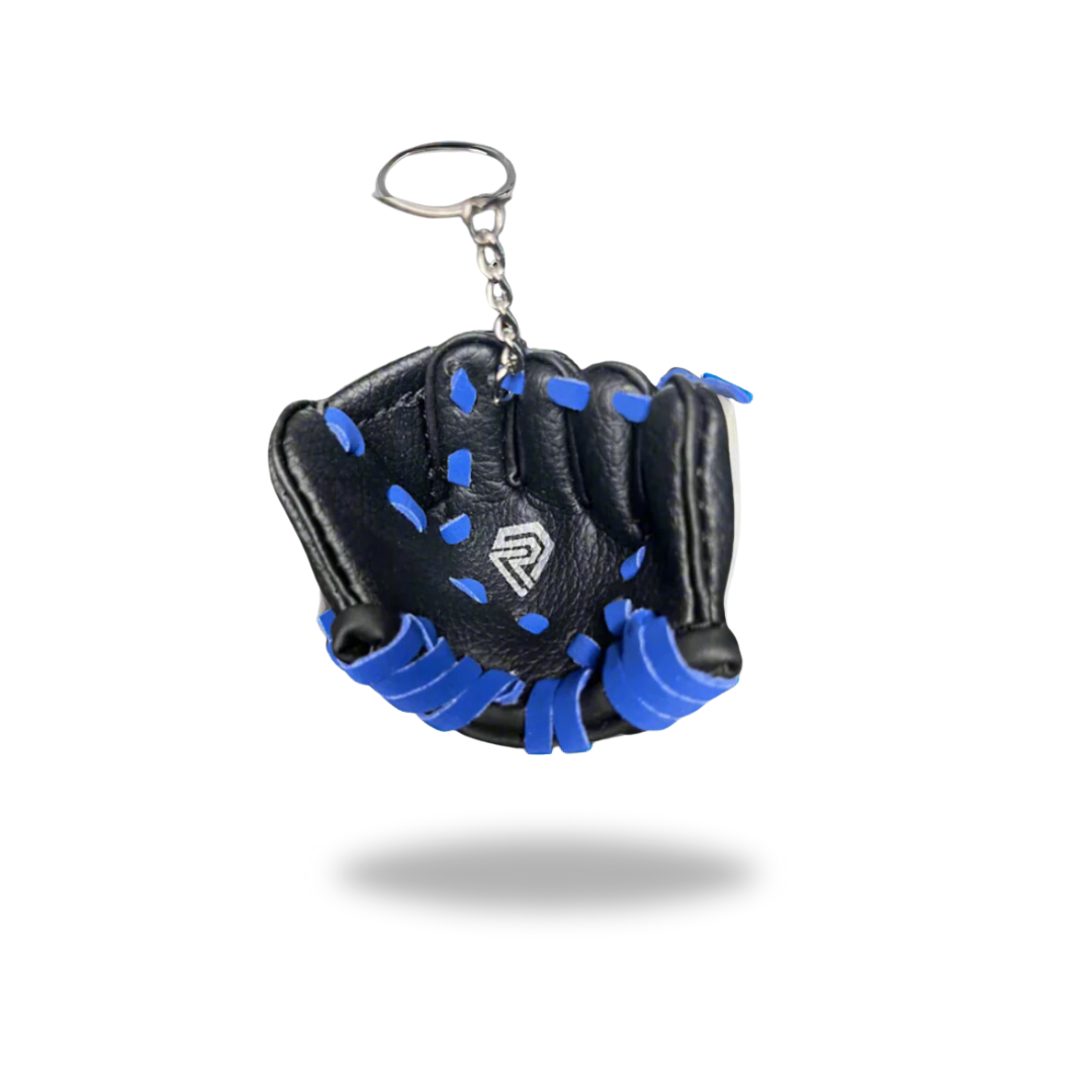 Mini Glove Keychain Black with Blue Laces