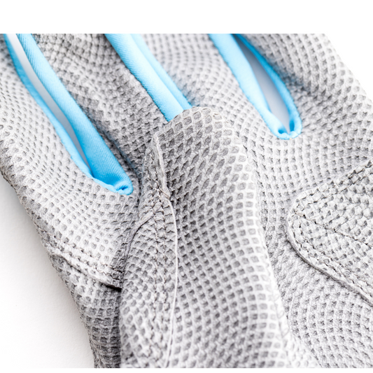 Youth Fastpitch Batting Gloves - Grey and Angle Blue