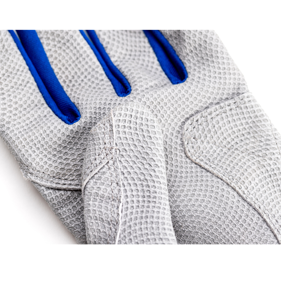 Youth Fastpitch Batting Gloves - Grey and Royal Blue