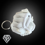 White Softball Glove Mini Keychain