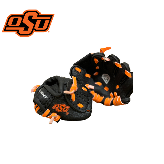 OSU - Mini Glove Keychain Black with Orange lace