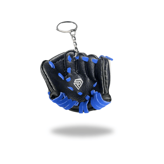 Mini Glove Keychain Black with Blue Laces - Resilient SFBL