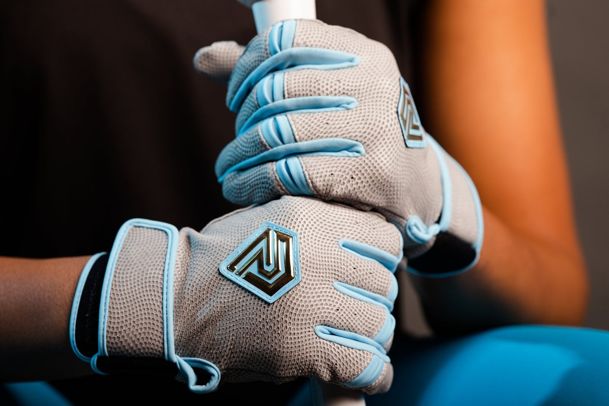 Resilient Championship Fastpitch Batting gloves - Grey and Angel Blue - Resilient SFBL