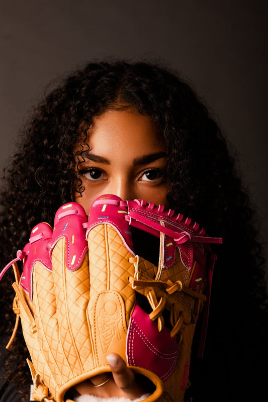 Youth Ball Glove - Ice Cream glove (Strawberry & Sprinkles) - Resilient SFBL