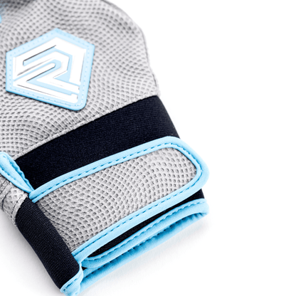 Youth Fastpitch Batting Gloves - Grey and Angle Blue - Resilient SFBL