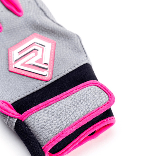 Youth Fastpitch Batting Gloves - Grey and Hot Pink - Resilient SFBL