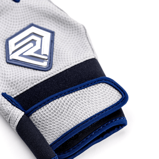 Youth Fastpitch Batting Gloves - Grey and Navy Blue - Resilient SFBL