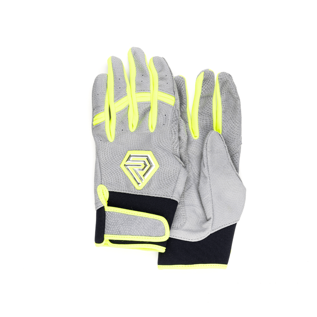 Youth Fastpitch Batting Gloves - Grey and Neon Green - Resilient SFBL