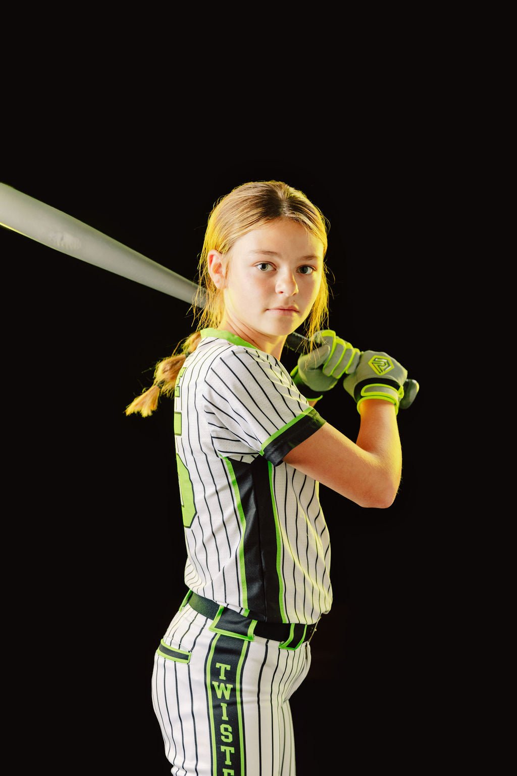 Youth Fastpitch Batting Gloves - Grey and Neon Green - Resilient SFBL