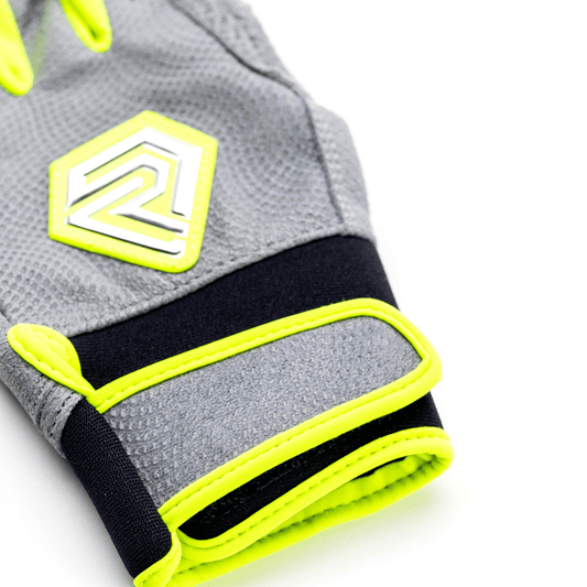 Youth Fastpitch Batting Gloves - Grey and Neon Green - Resilient SFBL