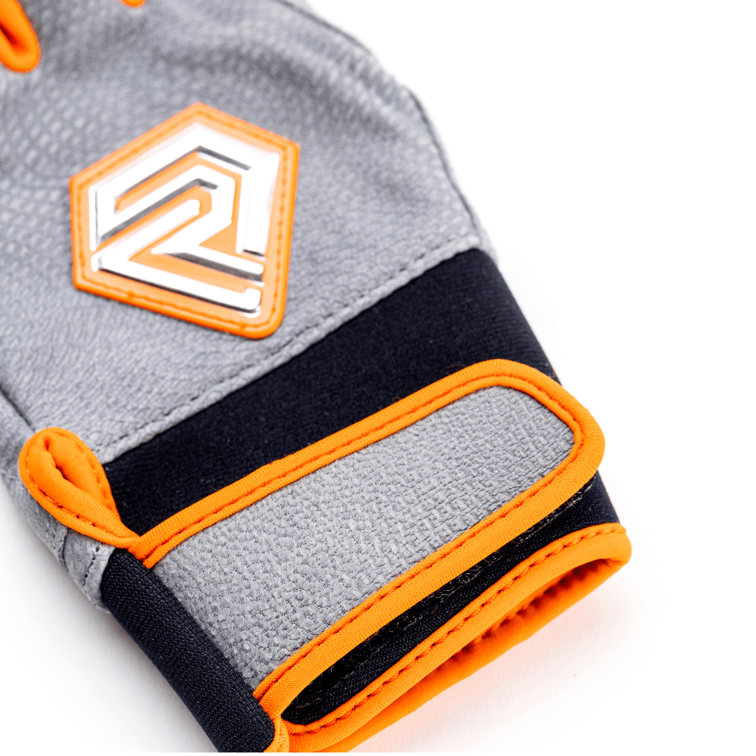 Youth Fastpitch Batting Gloves - Grey and Orange - Resilient SFBL