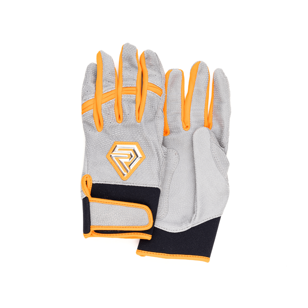 Youth Fastpitch Batting Gloves - Grey and Orange - Resilient SFBL