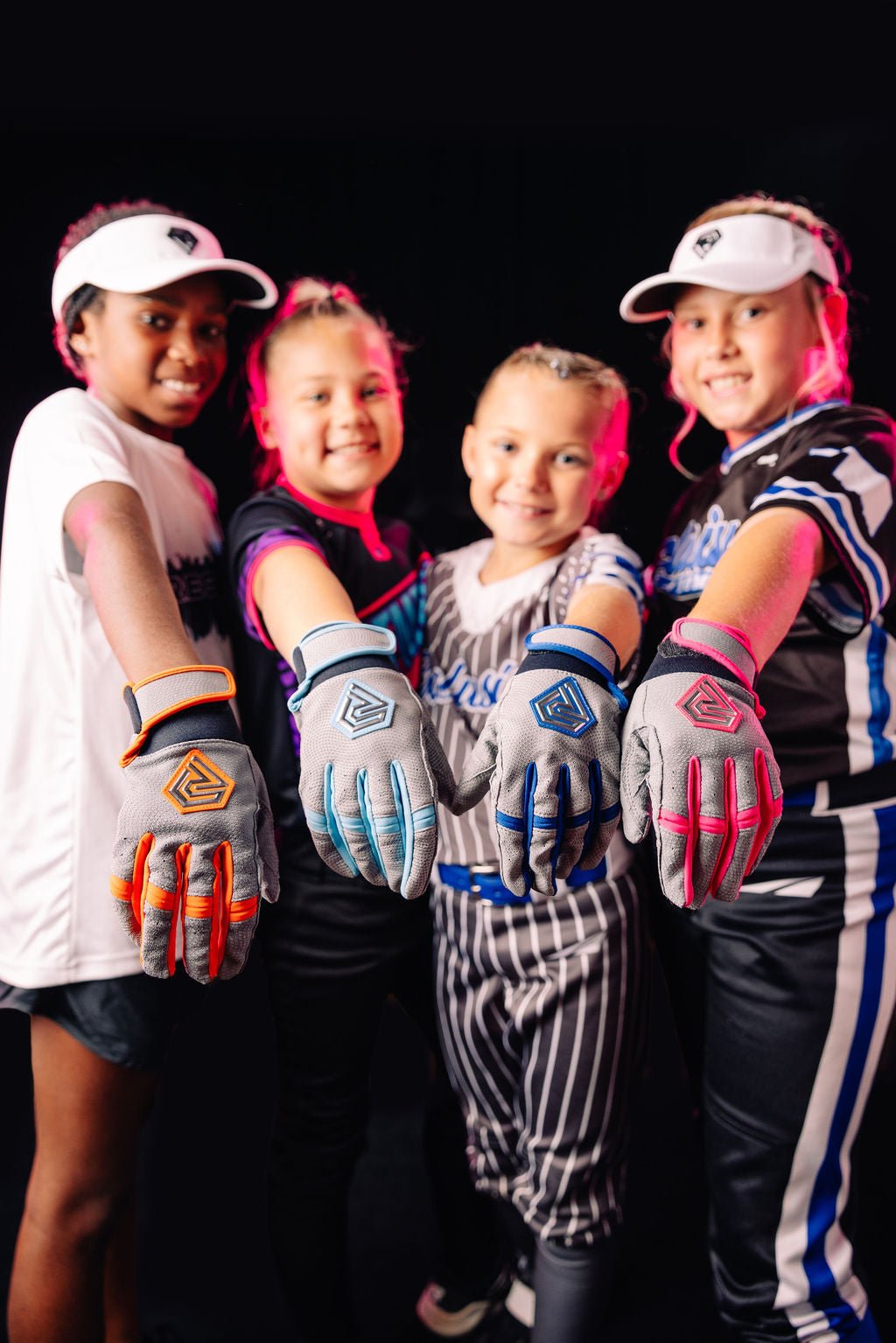 Youth Fastpitch Batting Gloves - Grey and Orange - Resilient SFBL