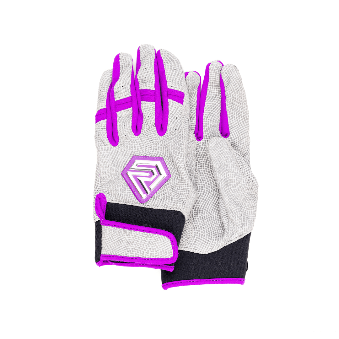 Youth Fastpitch Batting Gloves - Grey and Purple - Resilient SFBL