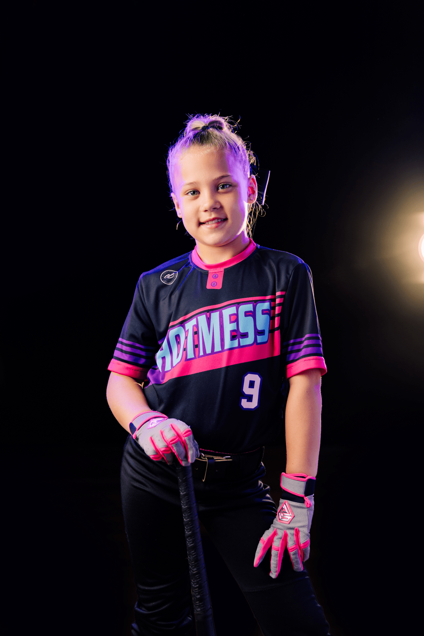 Youth Fastpitch Batting Gloves - Grey and Purple - Resilient SFBL